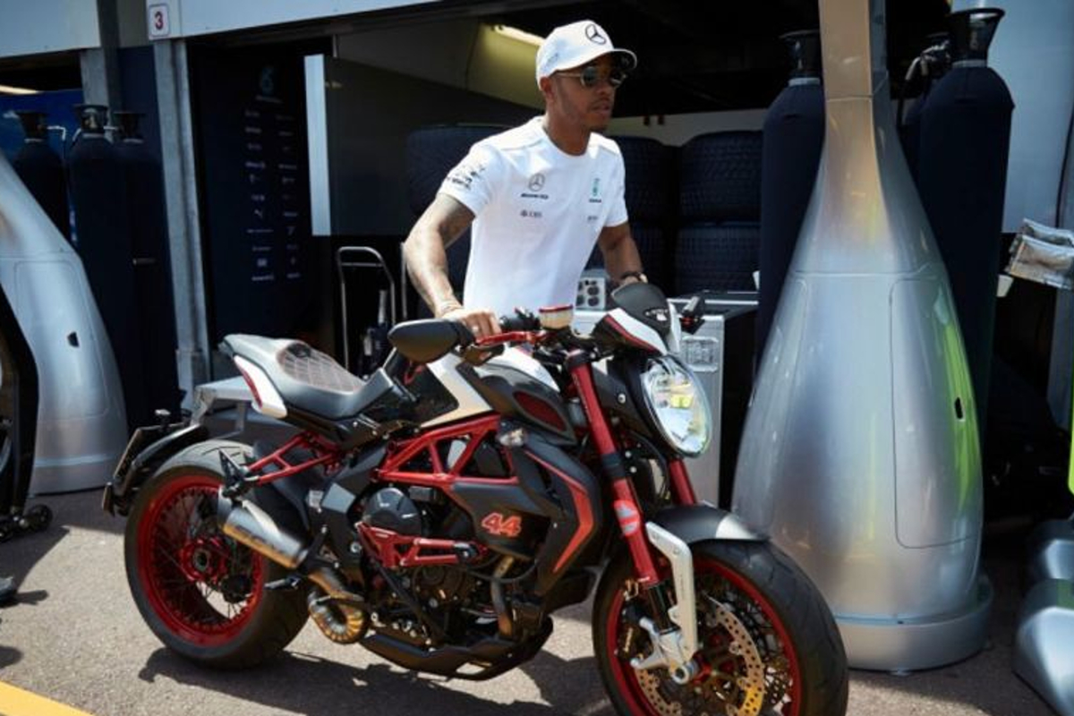'Hamilton crashes in Superbike test'