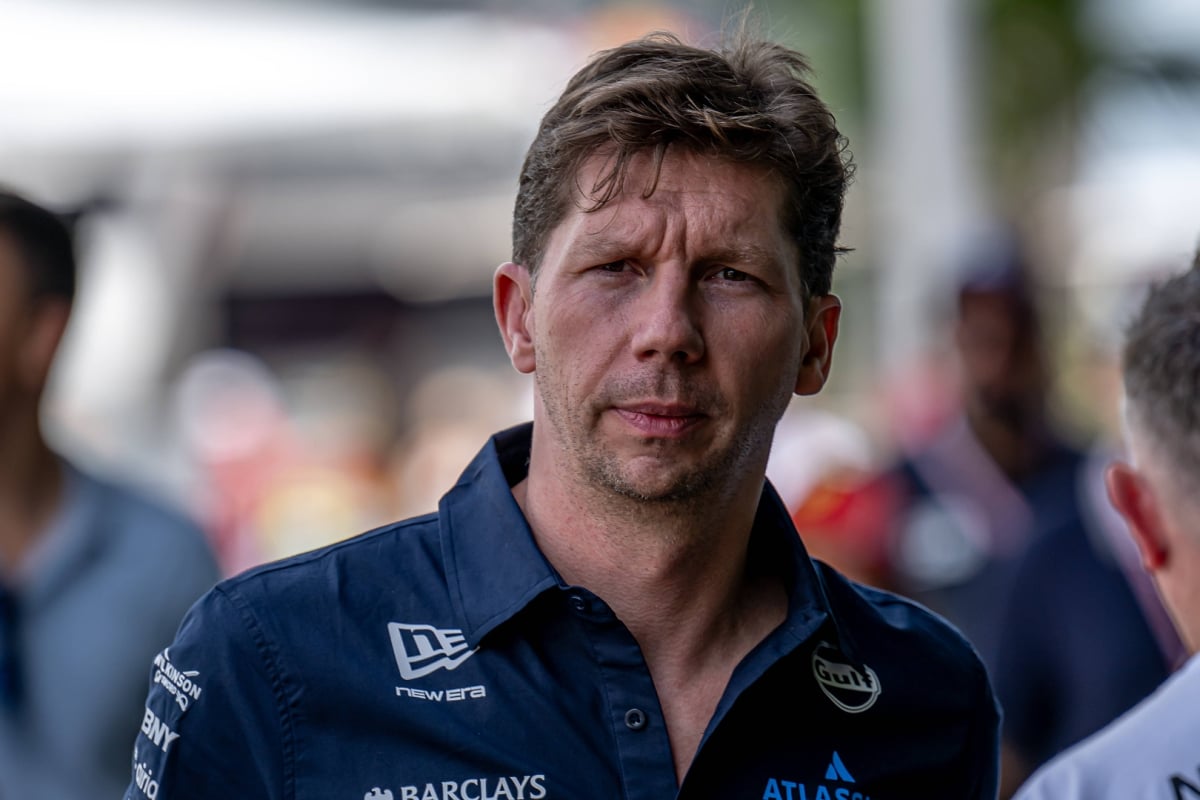 James Vowles looks to camera in a Williams collared shirt