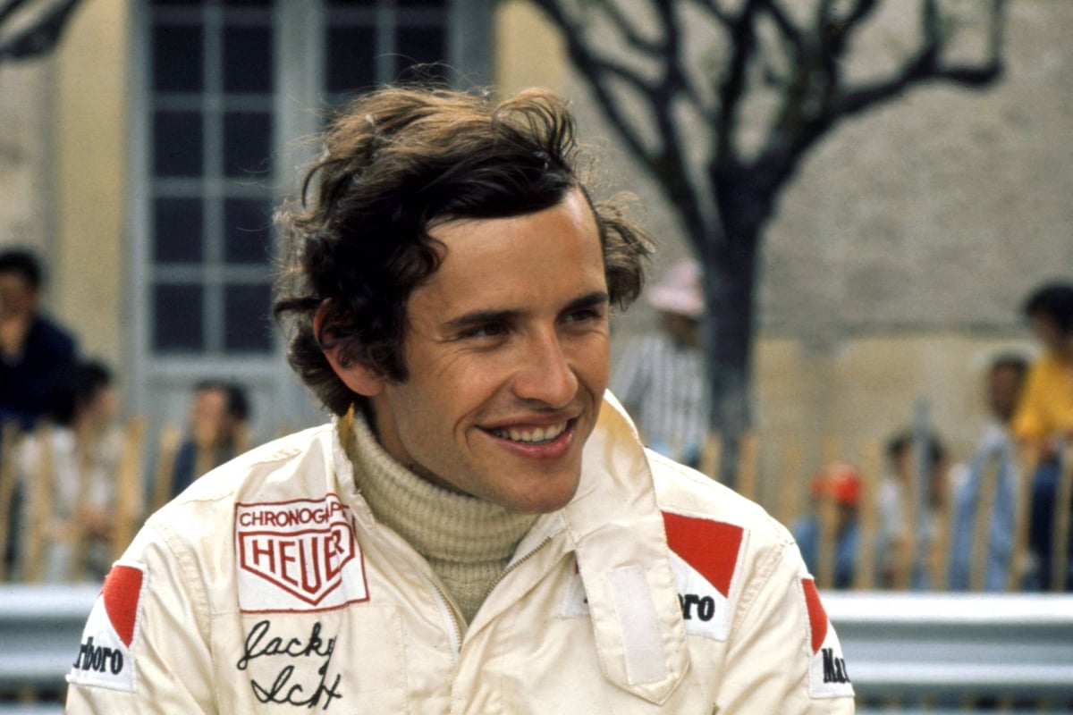 Jacky Ickx's profile smiling in Monaco