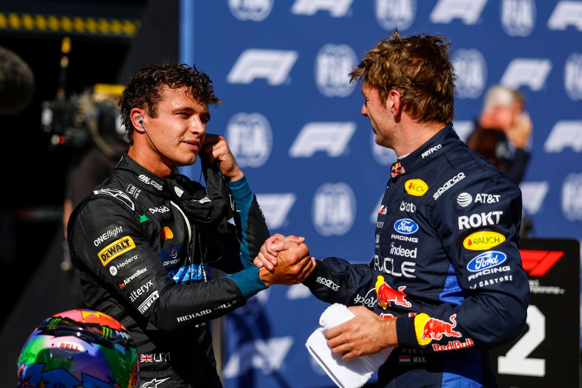Norris and Verstappen after qualifying at Madring