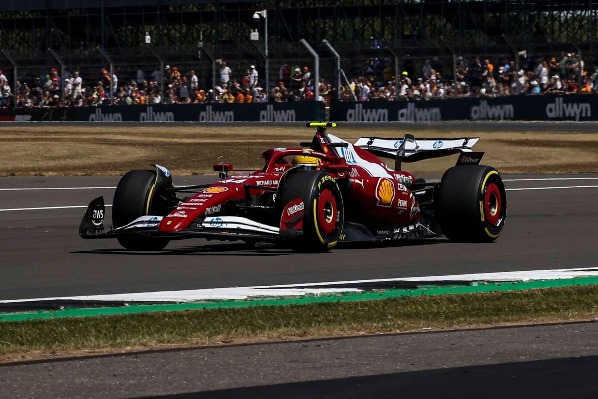 Hamilton during FP1 at Silverstone
