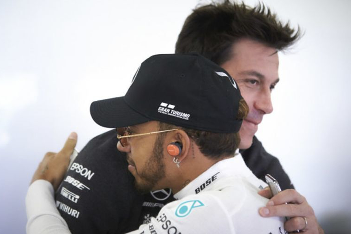 Hamilton jabs Wolff: His wife is a better driver!