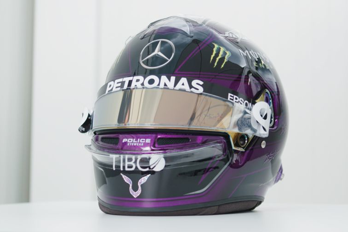 Hamilton unveils stunning new helmet design in support of equality