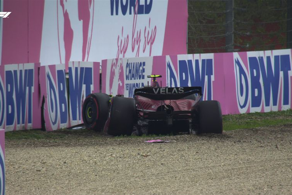 Sainz crashes to knock out Mercedes duo