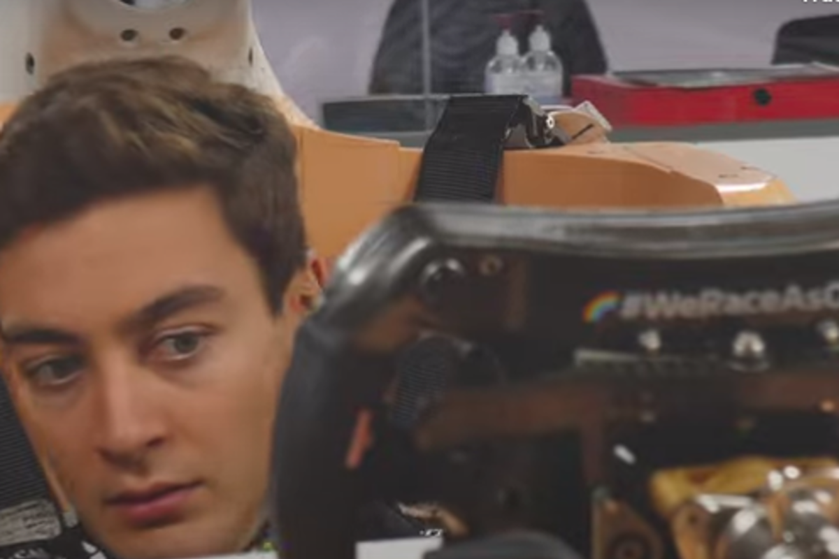 George Russell offre ai fan un primo sguardo alla nuova Mercedes W14