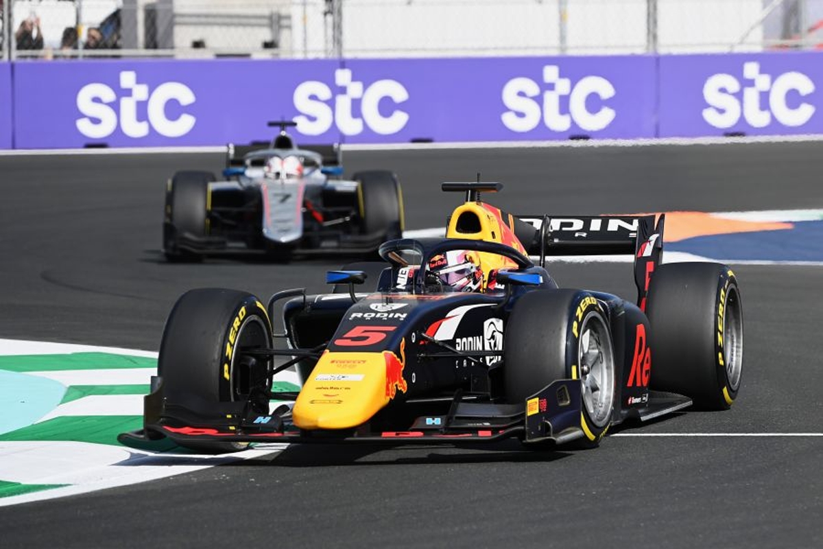 Lawson heads up Red Bull junior one-two in chaotic F2 Jeddah sprint race