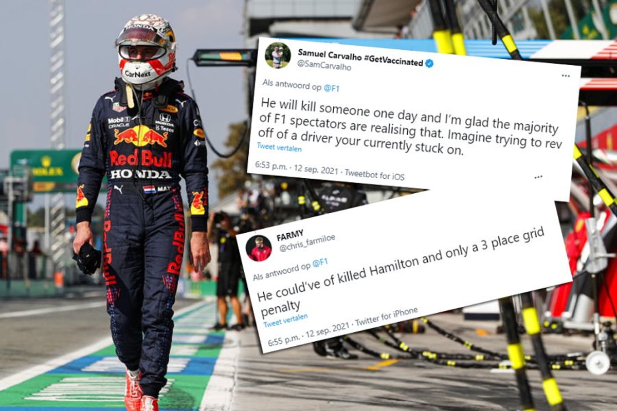 Formule 1-fans over gridstraf Verstappen: "Hij had Hamilton kunnen vermoorden"