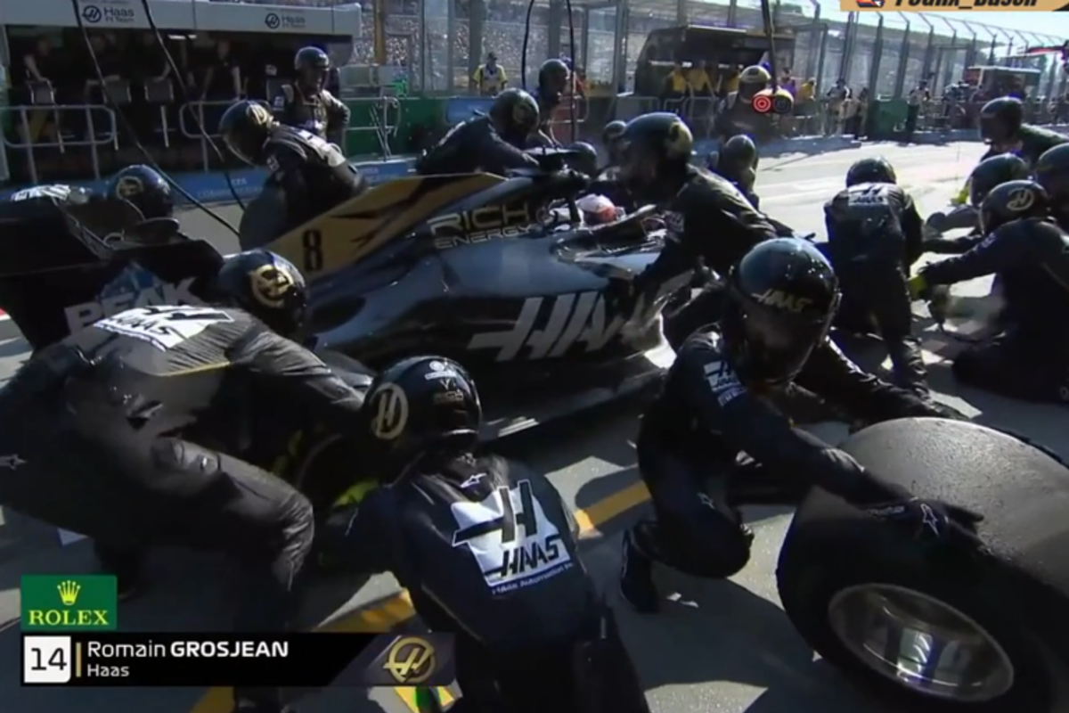 VIDEO: Haas suffer pit-stop failure in Australia again!