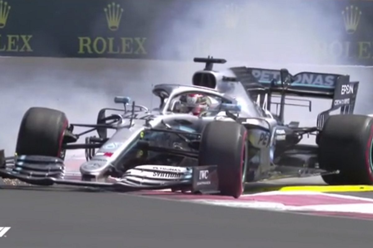 VIDEO: Hamilton smashes Paul Ricard bollard!