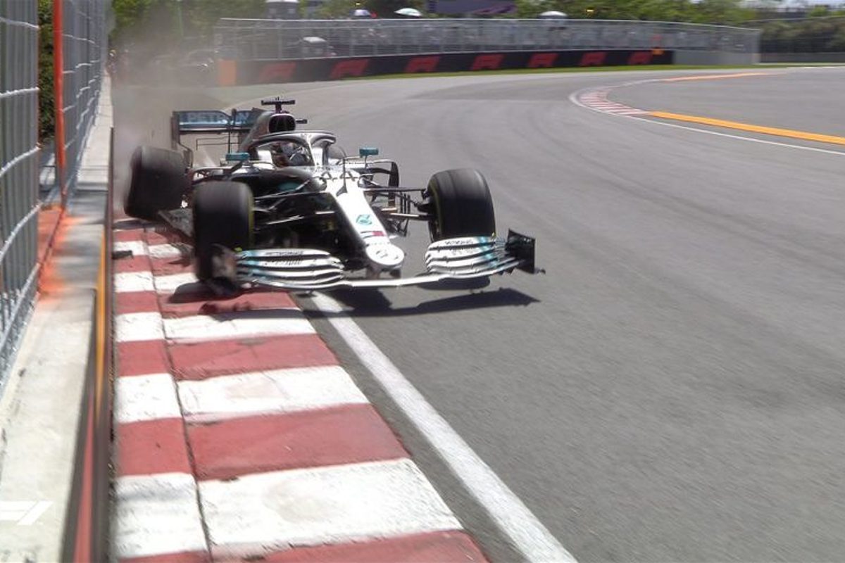Hamilton punctures Mercedes with heavy hit into wall!