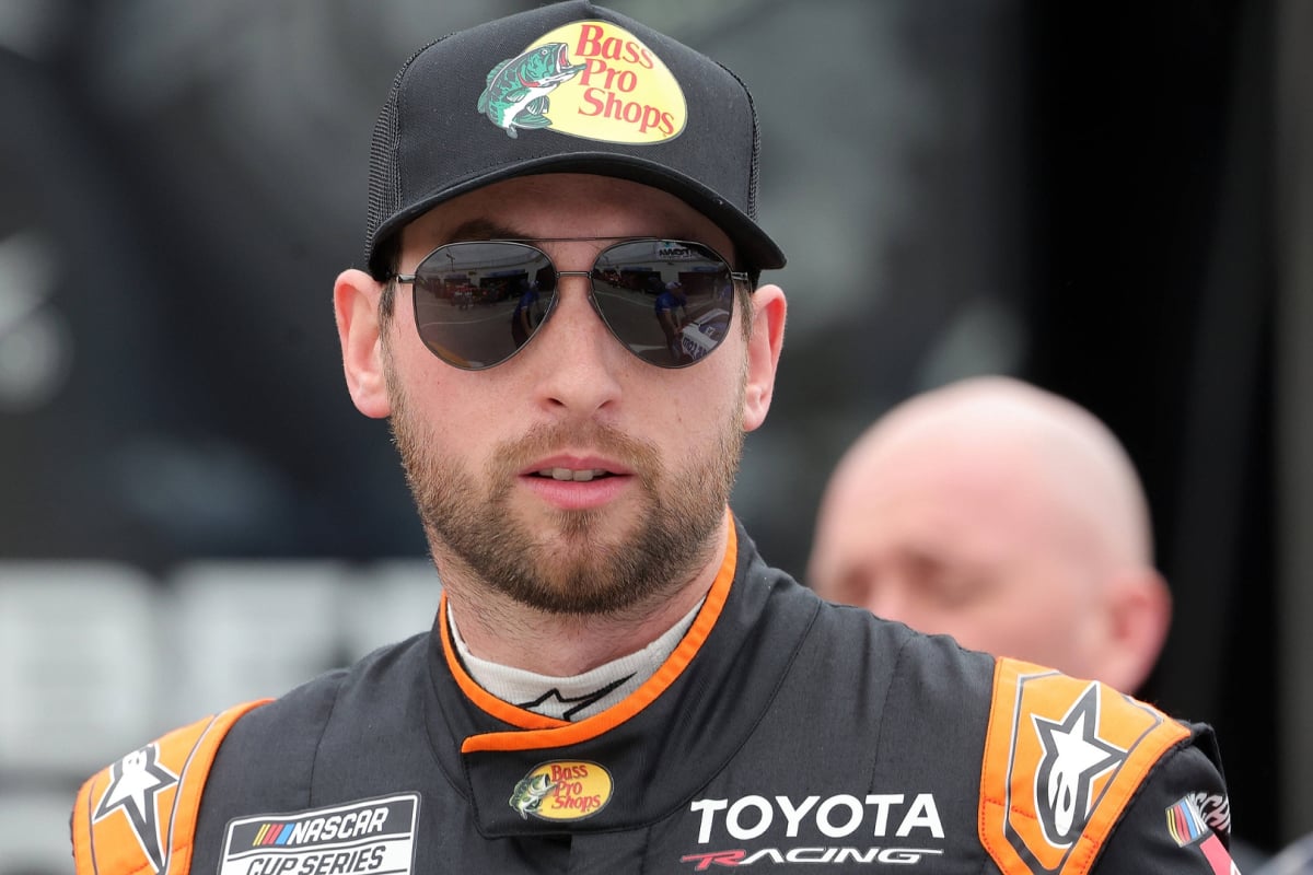 An image of Joe Gibbs Racing NASCAR driver Chase Briscoe staring down the camera