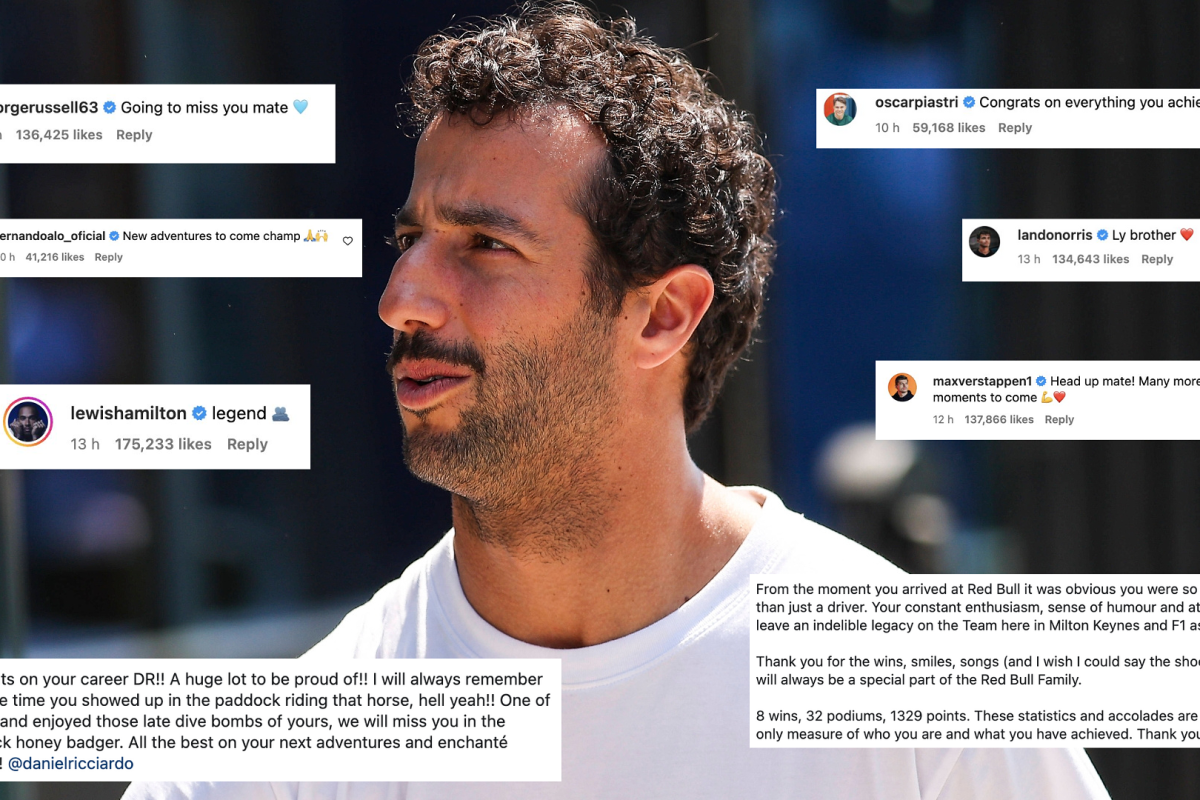 Formule 1-paddock betuigt massaal steun aan ontslagen Ricciardo: "Het was een eer"