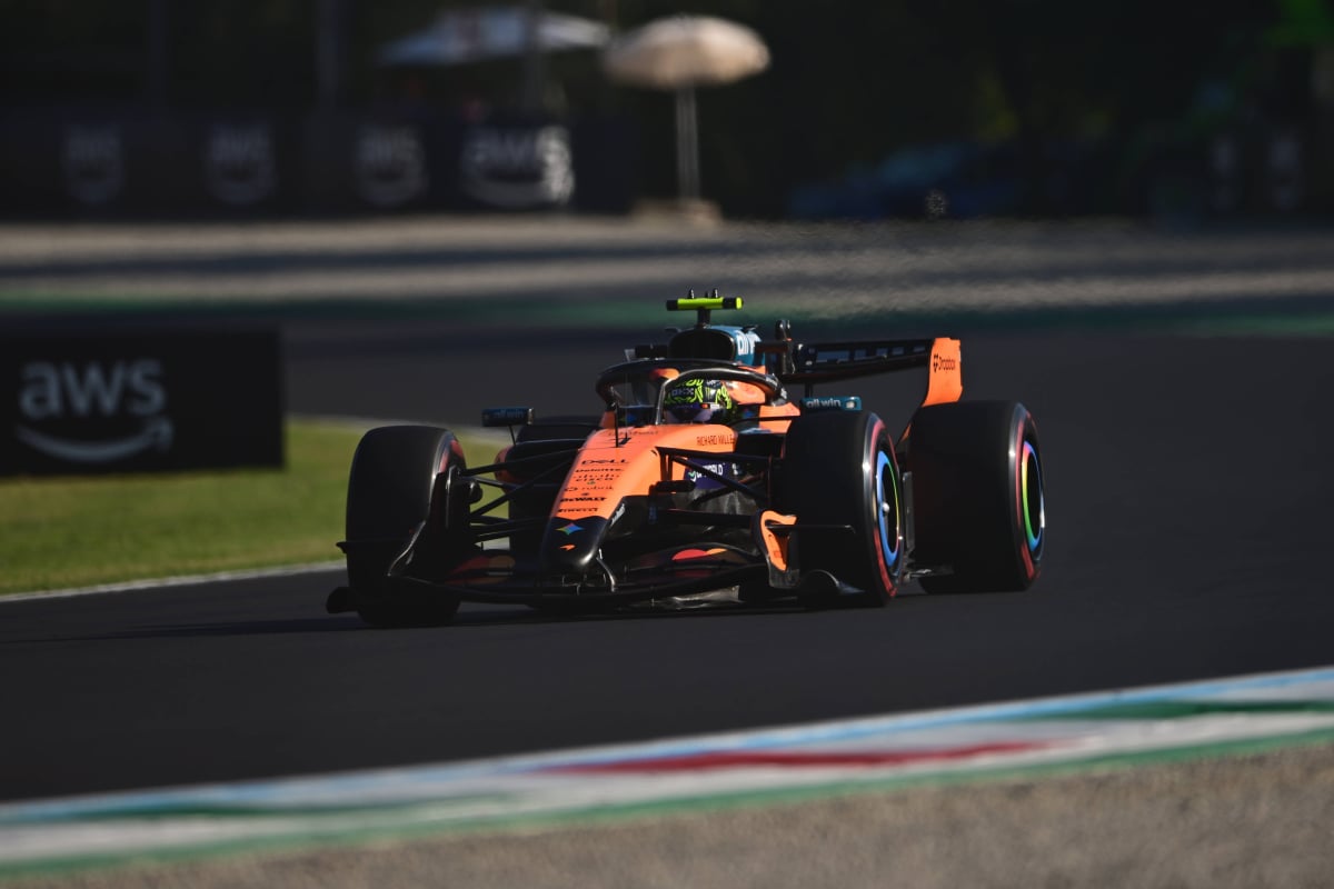 Norris during FP2 at Monza