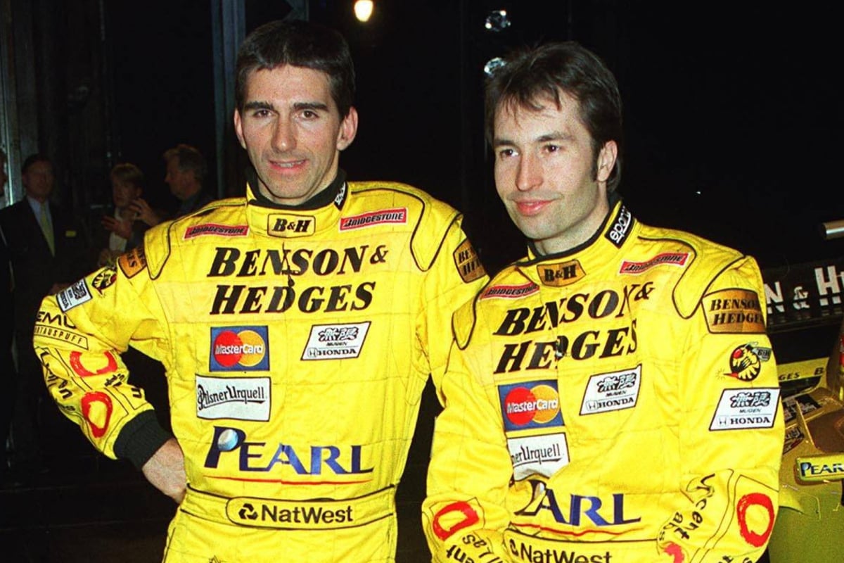 Jordan team-mates Damon Hill and Heinz Harald Frentzen in 1999