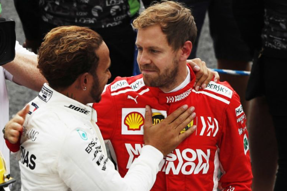 VIDEO: Vettel visits Mercedes garage after Hamilton title win