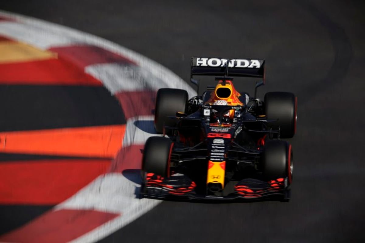 Max Verstappen in his RB16B in Mexico