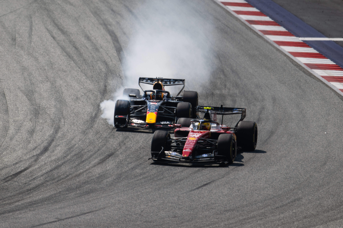 Verstappen fighting Hamilton in Austria