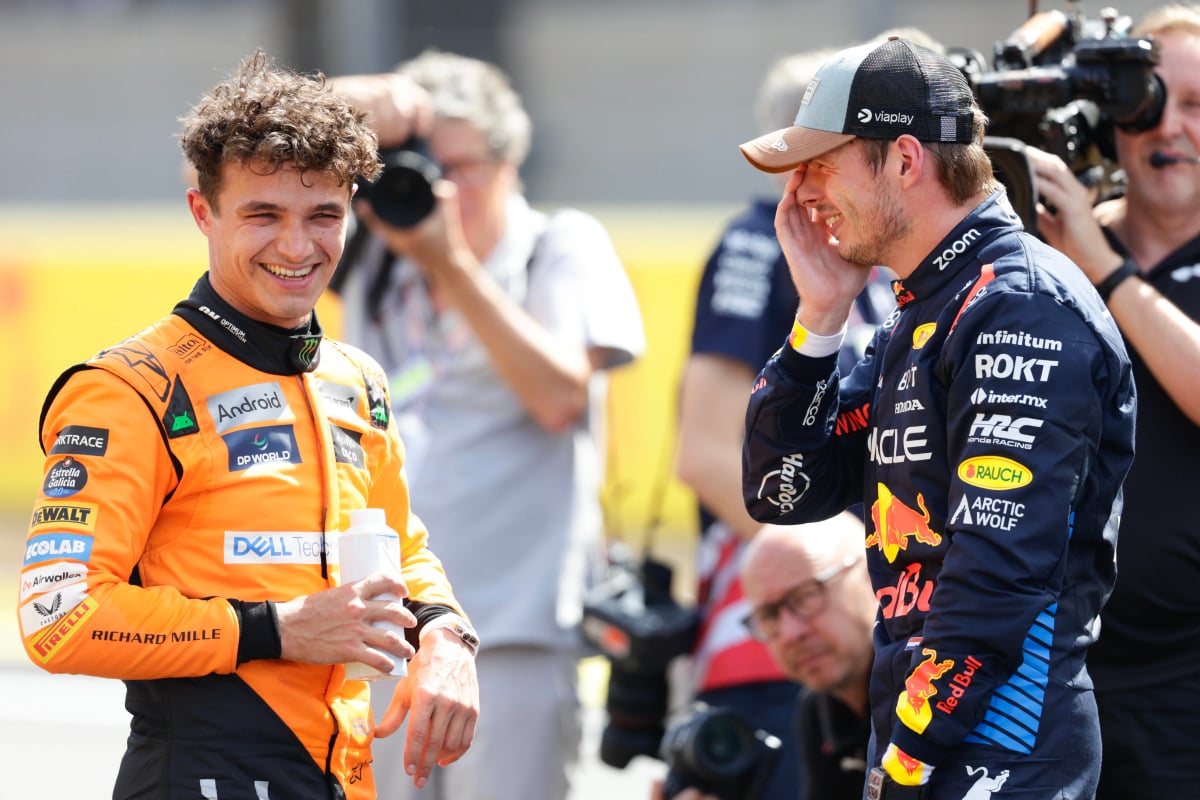 Verstappen and Norris having a laugh together