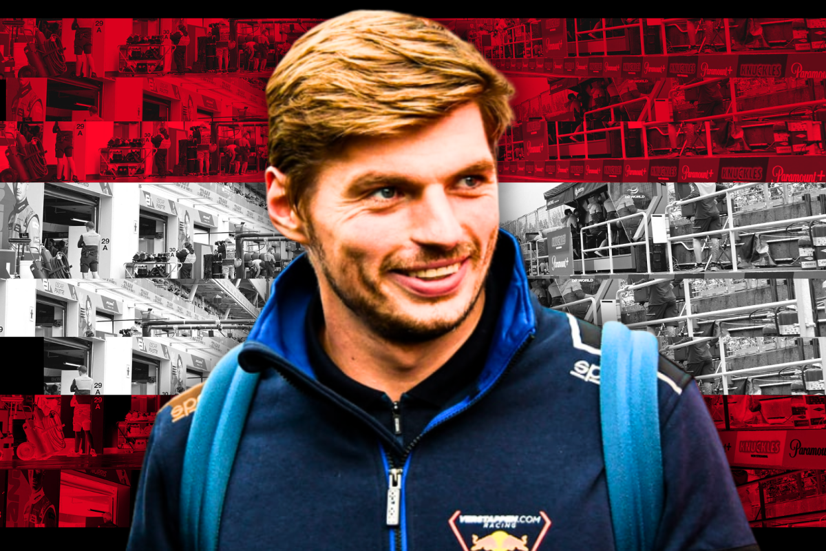 Max Verstappen is shown with an Austrian GP background
