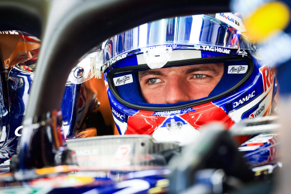 Max Verstappen during testing in Bahrain