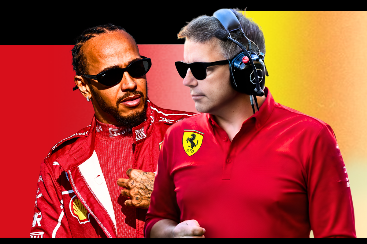 Lewis Hamilton and Peter Bonnington are pictured at Ferrari