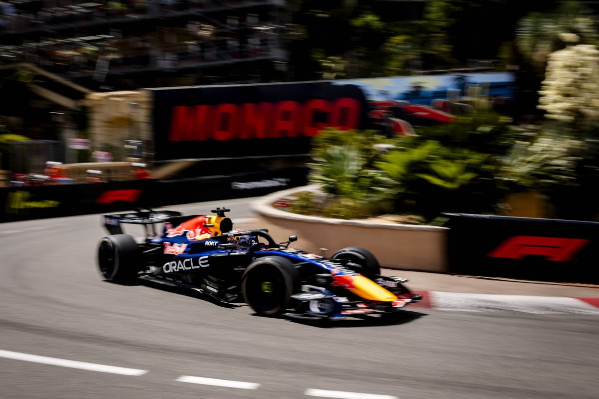 Verstappen during FP1 in Monaco