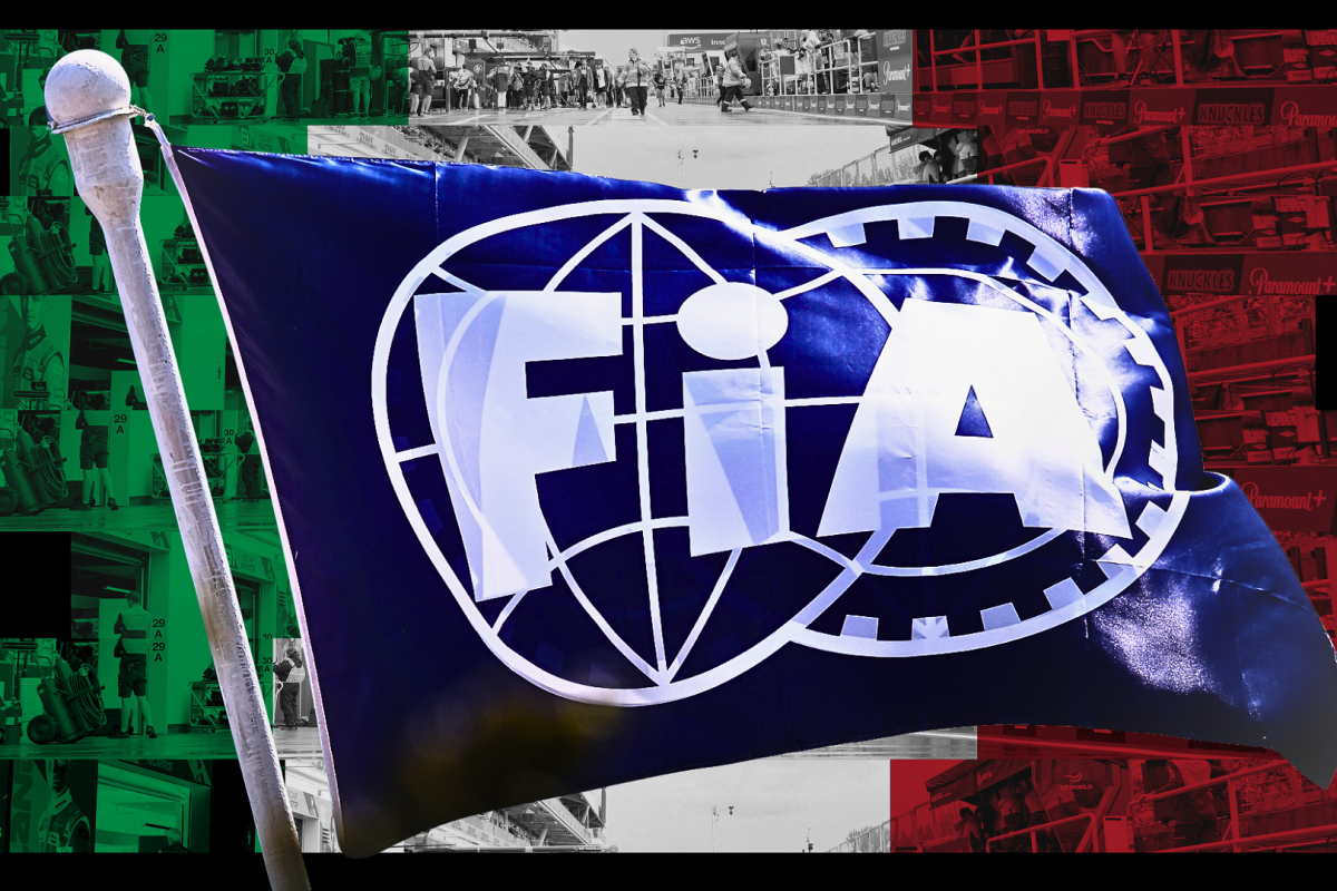 Italian themed background with an FIA flag