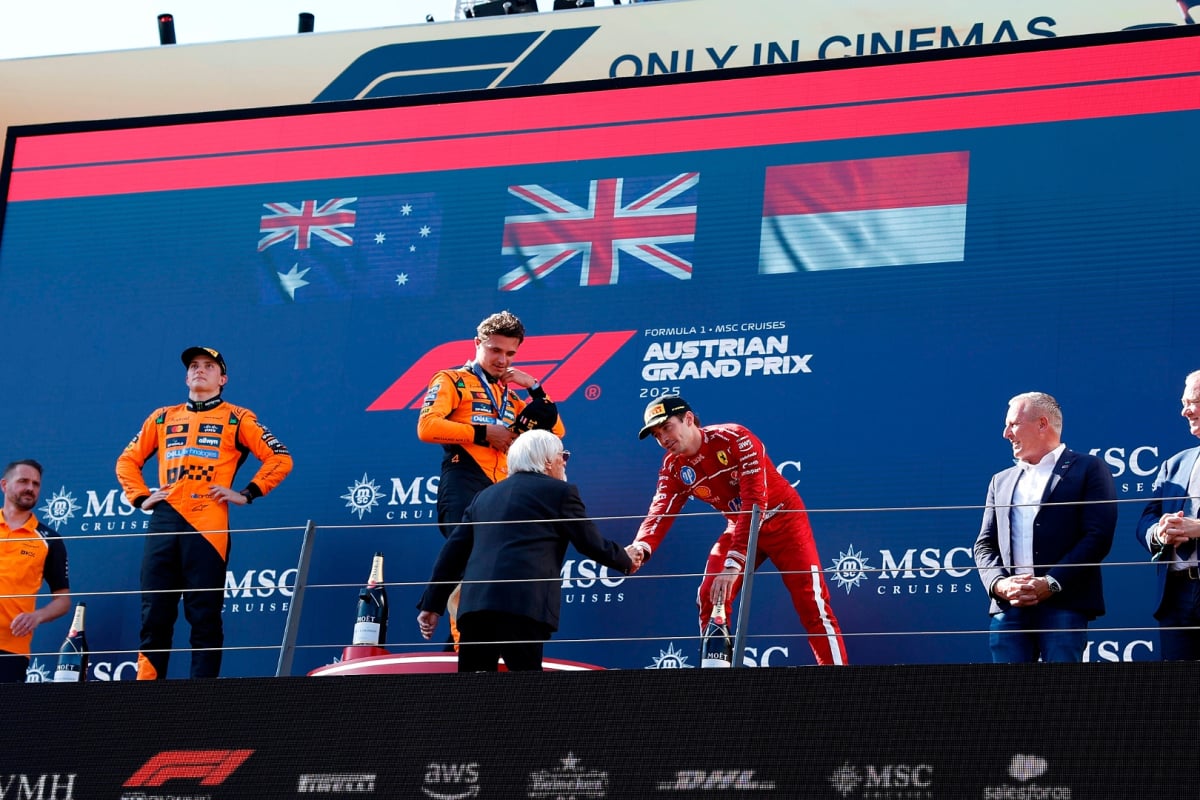 austrian gp, oscar piastri, lando norris, charles leclerc, bernie ecclestone