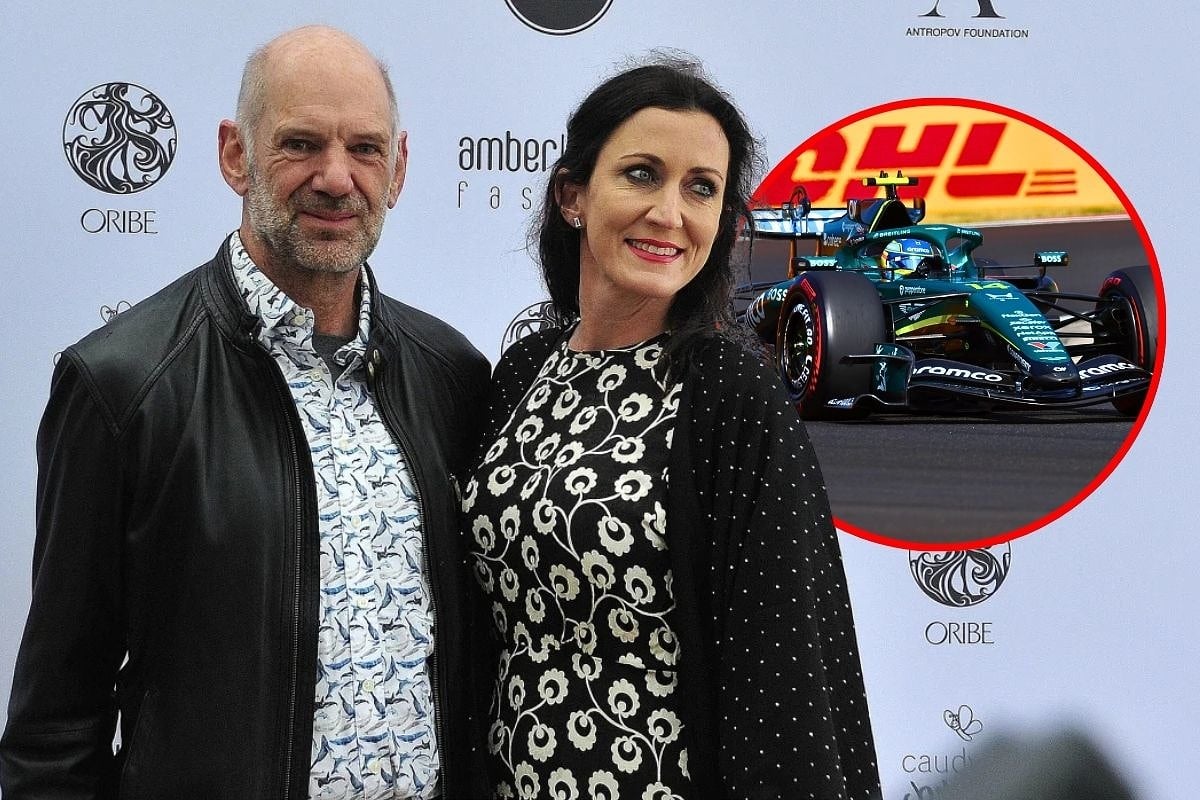 Amanda and Adrian Newey with Aston Martin