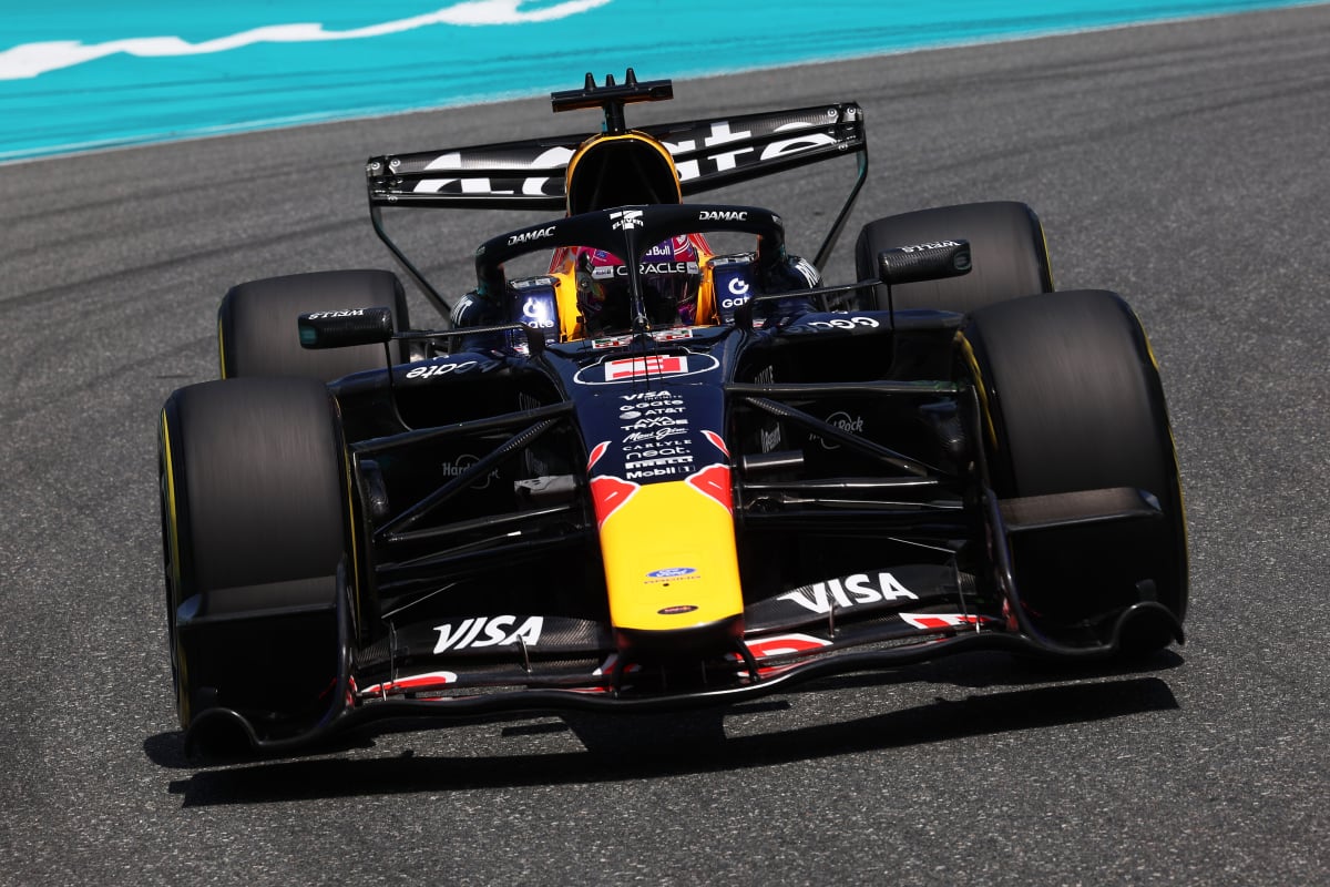 Verstappen during FP1 in Miami