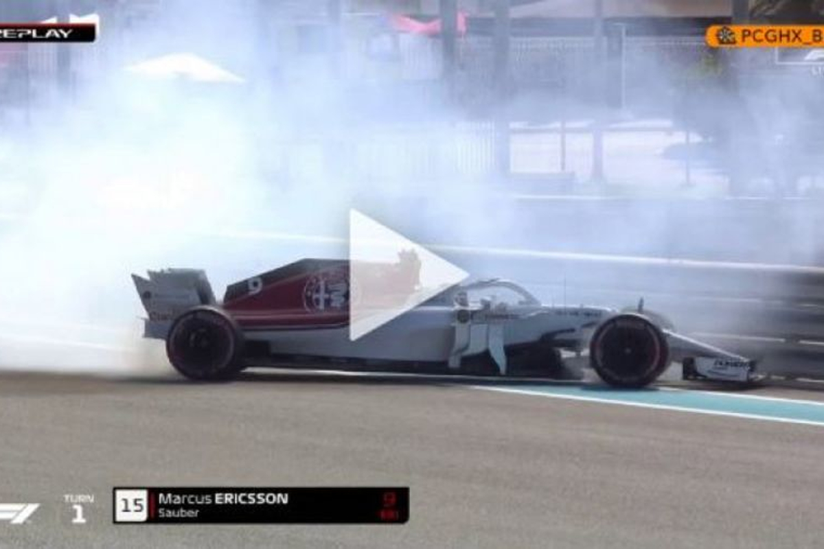 VIDEO: Ericsson into the barriers in Abu Dhabi
