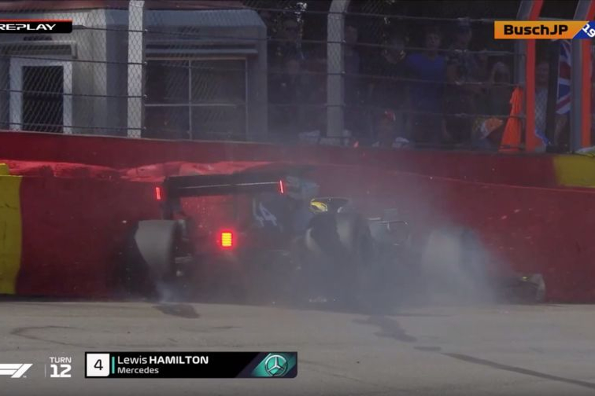 VIDEO: Hamilton crash halts FP3 at Spa