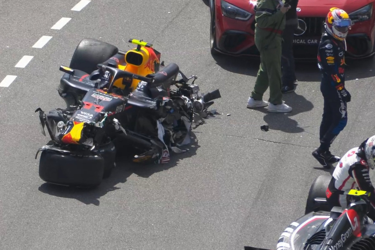 Perez out of Monaco GP after HUGE first lap crash