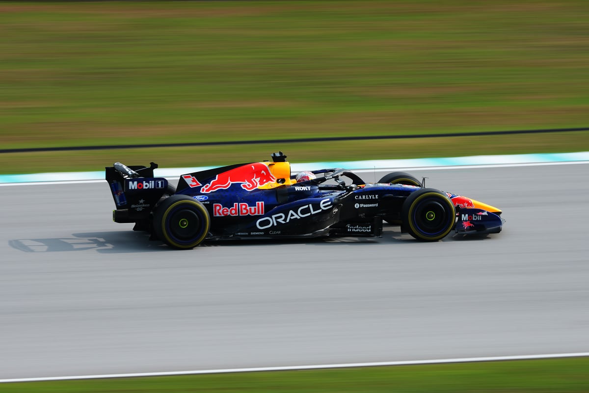 Verstappen during FP2 at Sepang