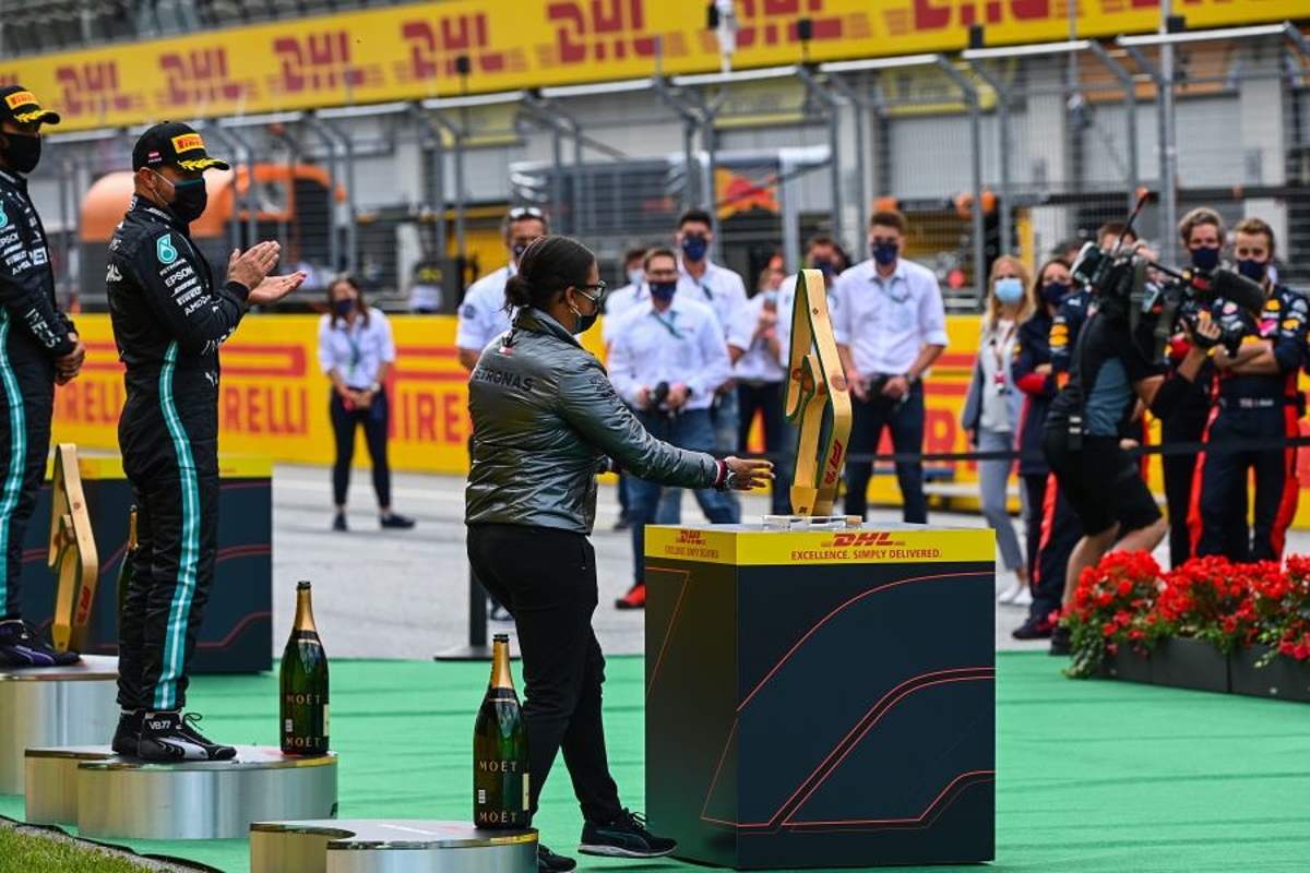 Hamilton hails first black woman to stand on an F1 podium