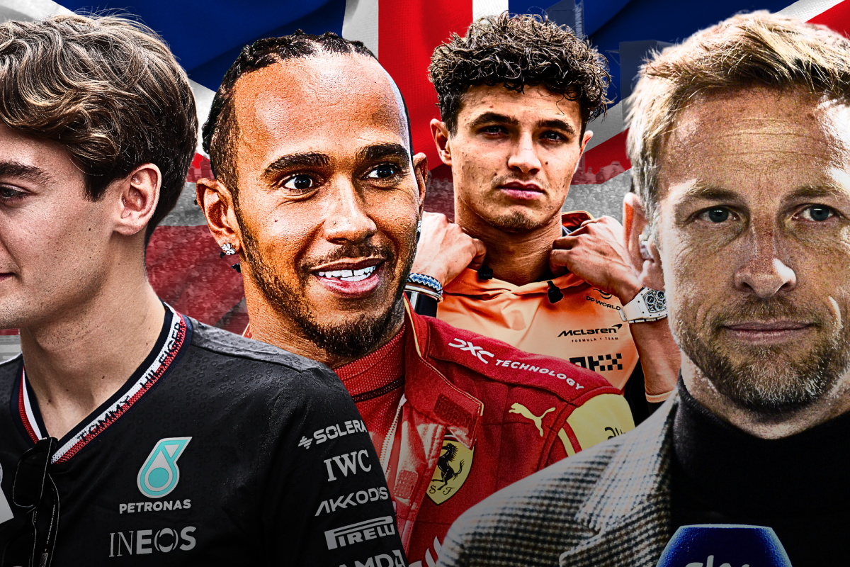 george russell, lewis hamilton, lando norris, jenson button, british, graphic