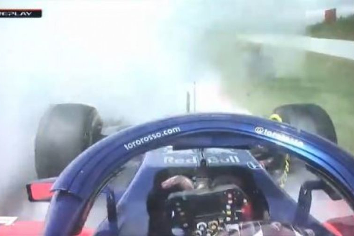 VIDEO: TERRIFYING view from Gasly's car of first-lap crash