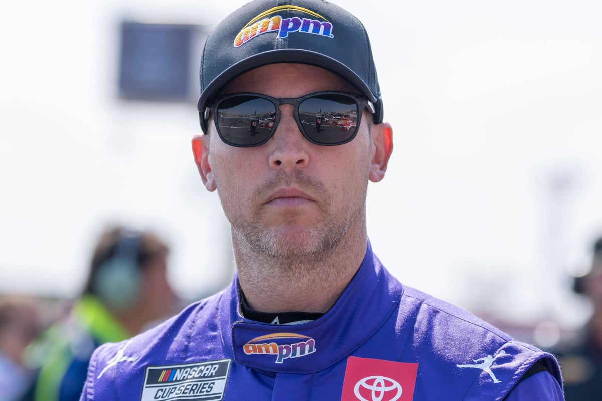 NASCAR driver Denny Hamlin looking straight into the camera