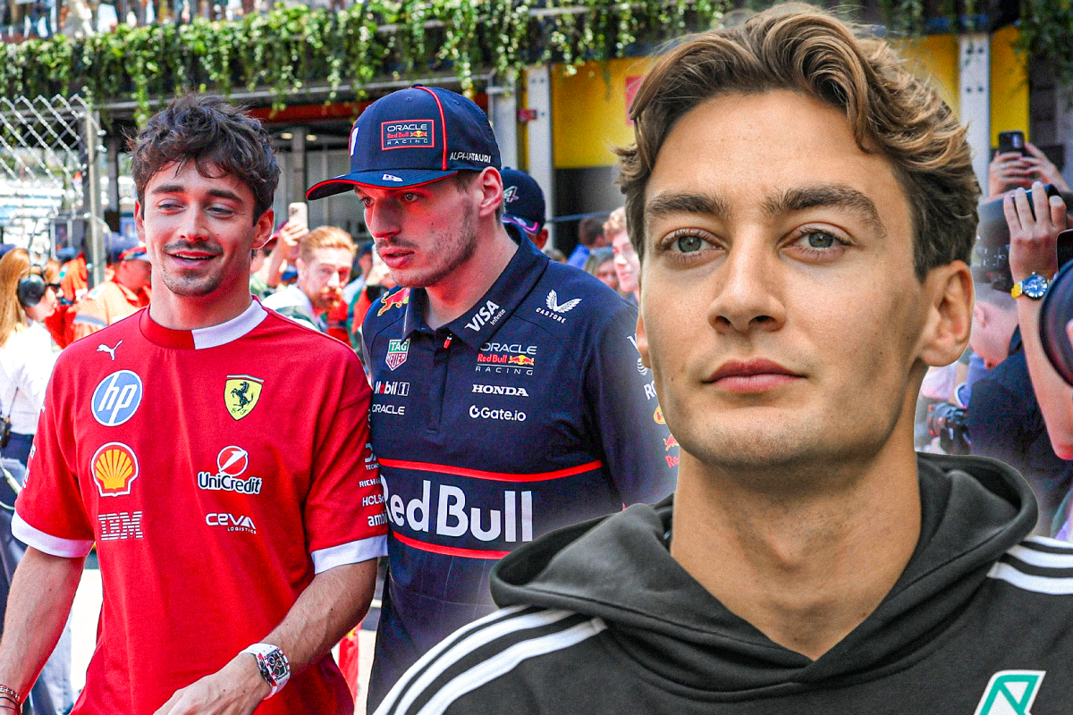 Russell, Verstappen, Leclerc, socials