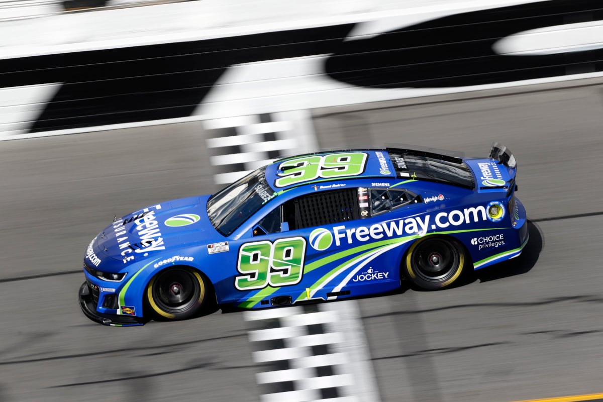 An image of NASCAR driver Daniel Suarez in the No. 99 