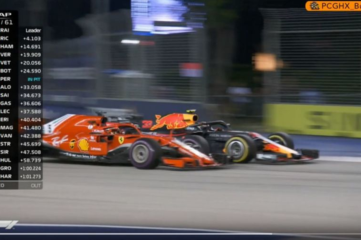 VIDEO: Vettel and Verstappen go close!