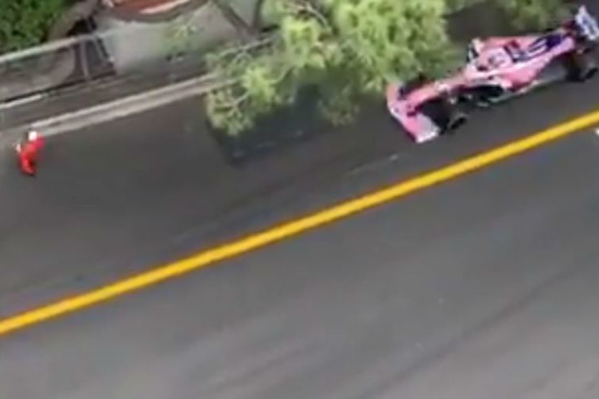 VIDEO: New angle of Perez almost hitting Monaco marshals emerges