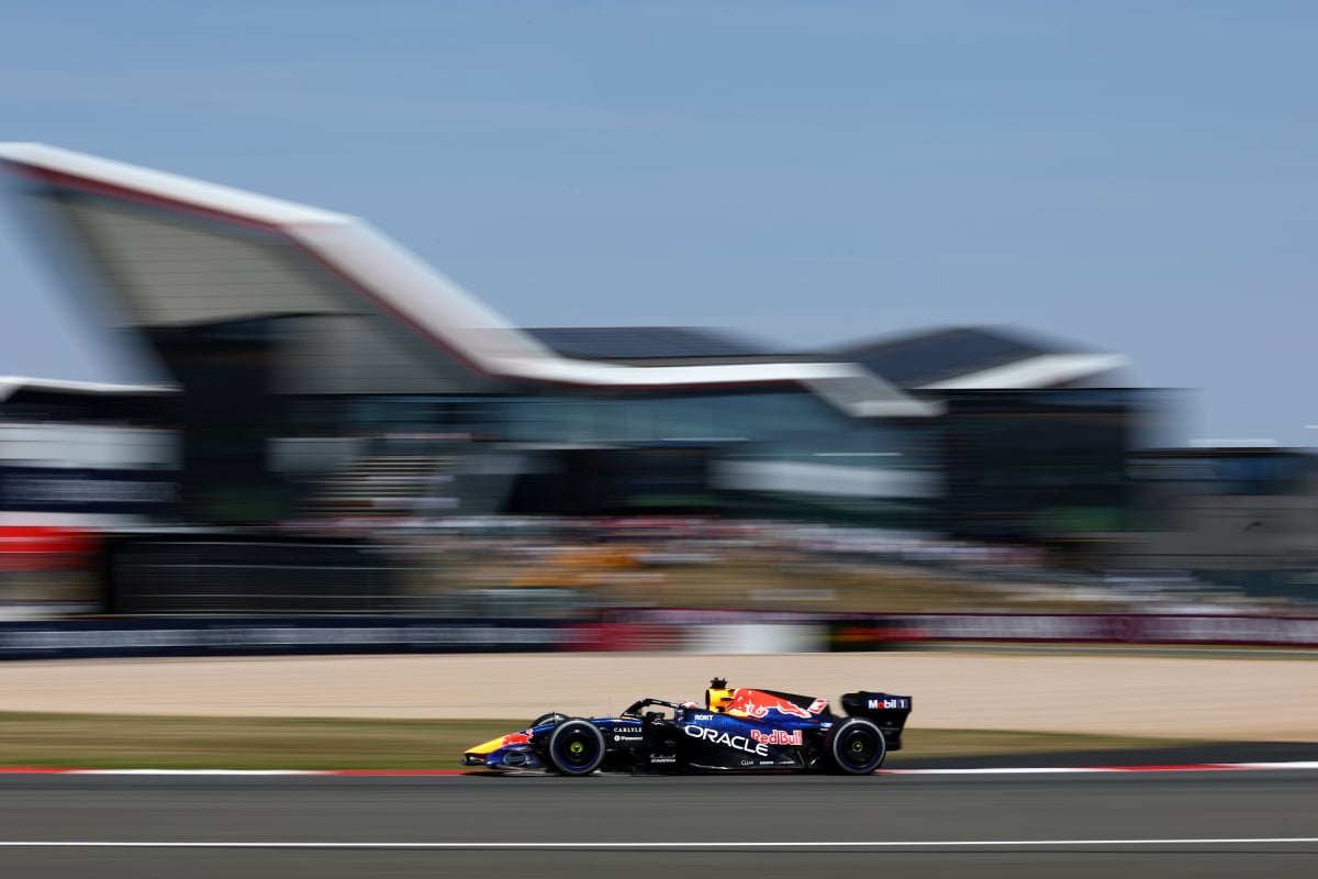 Verstappen during practice at Silverstone