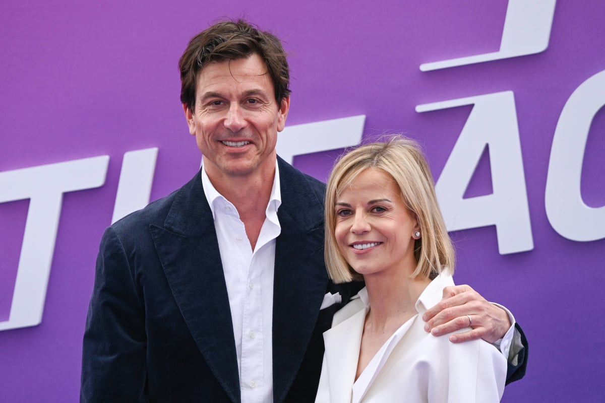Susie and Toto Wolff pose at the premiere of F1 Academy on Netflix