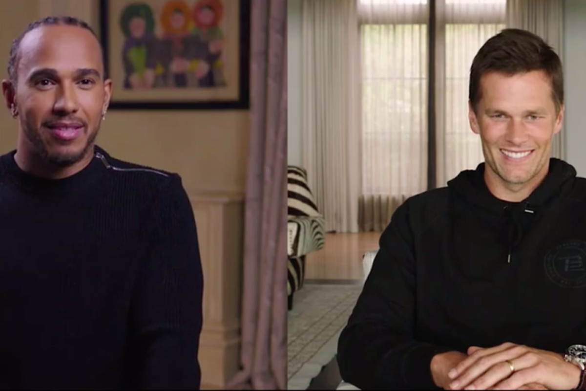 Lewis Hamilton, Tom Brady and James Corden in conversation - video