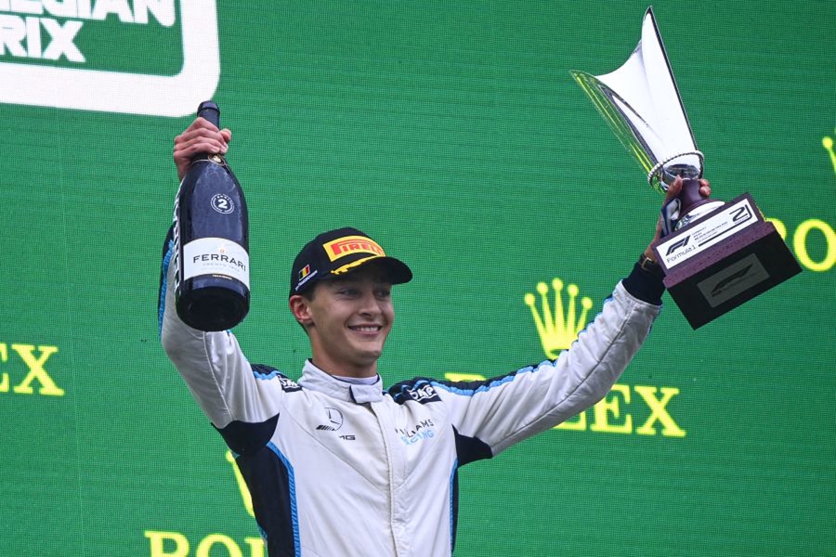 Williams celebrates "absolutely outstanding" Russell podium