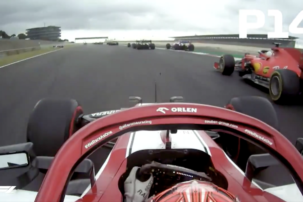 Watch Raikkonen’s crazy first lap in Portugal as he makes up TEN places