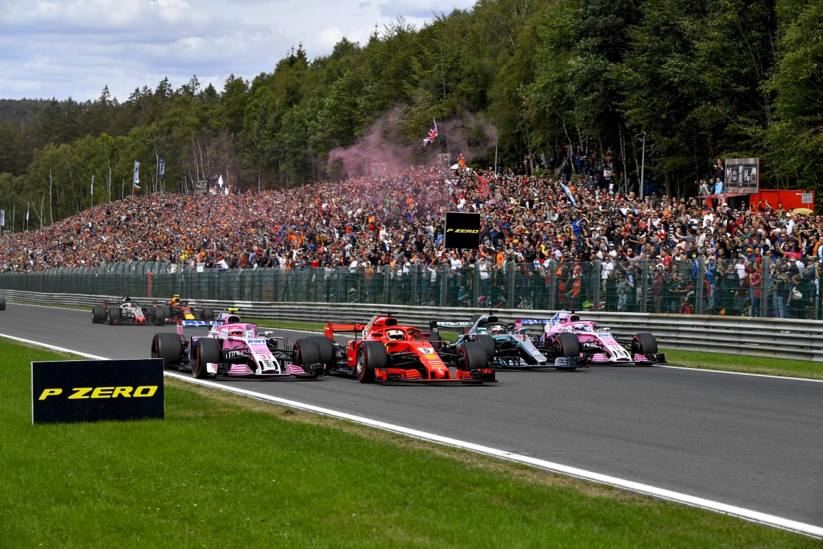 Start of the 2018 Belgian GP