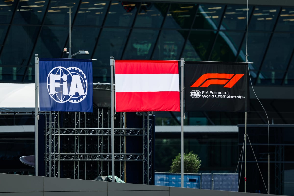 FIA, Austrian and F1 flags