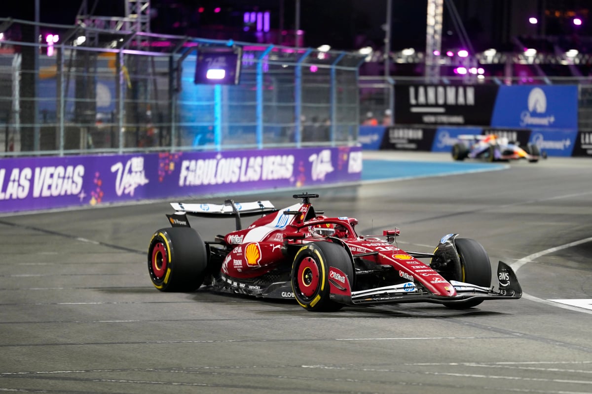 Leclerc during FP1 in Las Vegas
